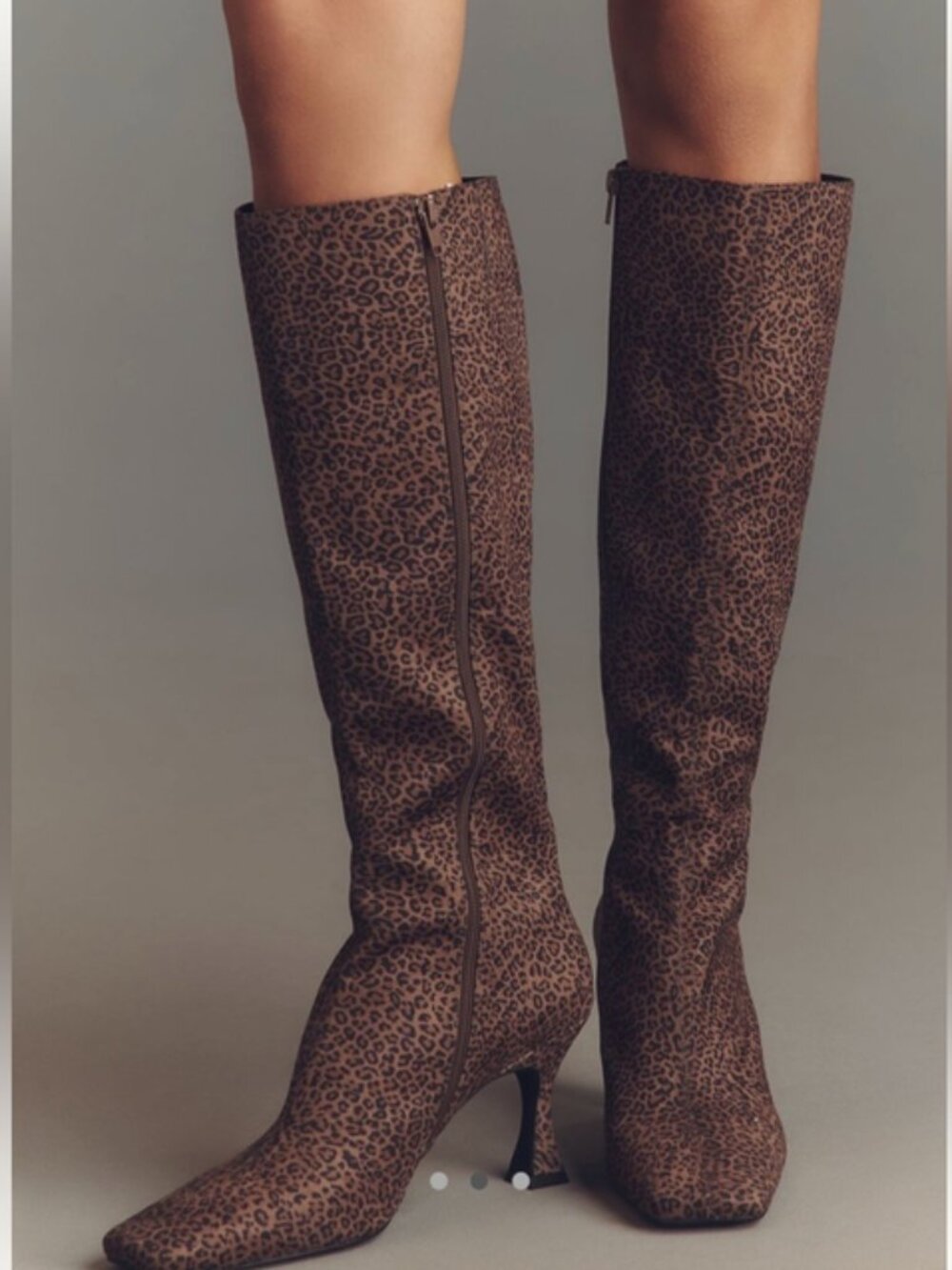 Jeffrey Campbell Checkmate Boots Black/Tan Cheetah Suede 10